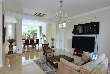 An elegant and high-end villa with a big yard for rent in Tay Ho area